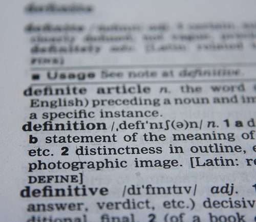 Definition dictionary page